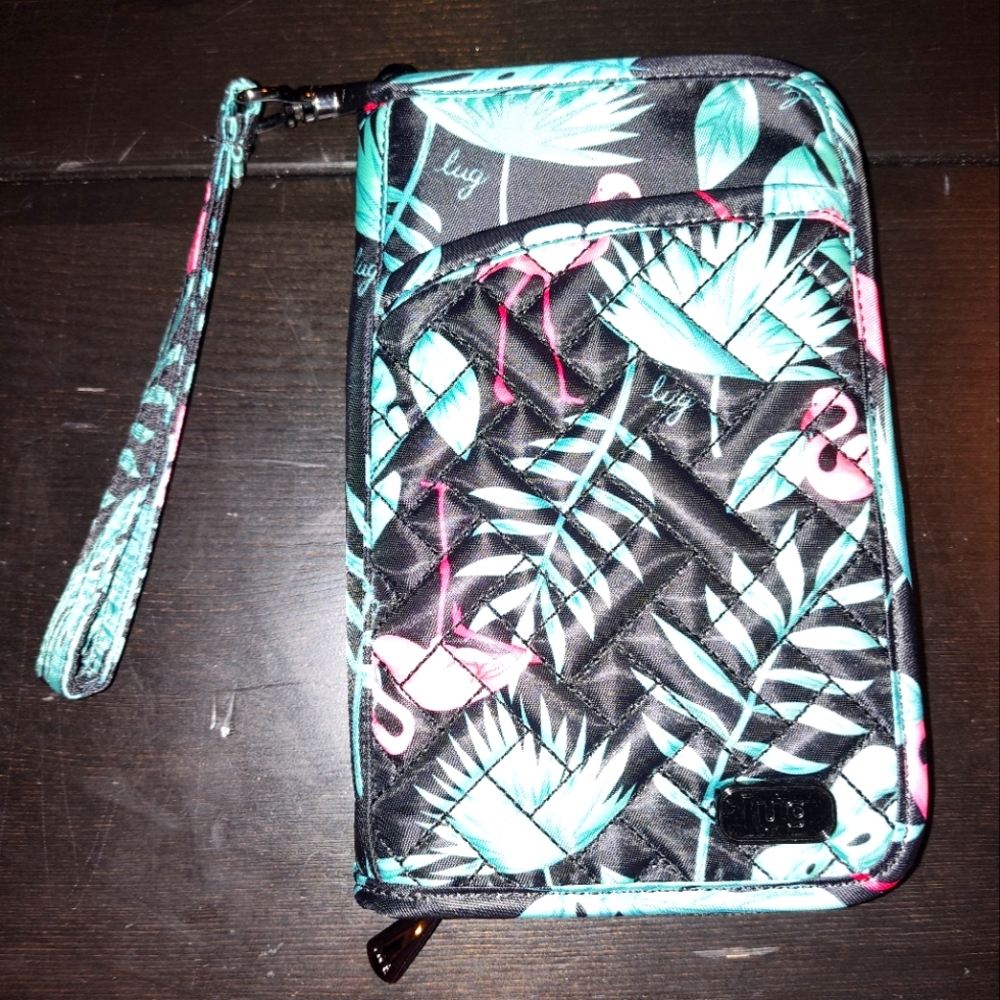 lug Tandem zip wallet in Flamingo black
